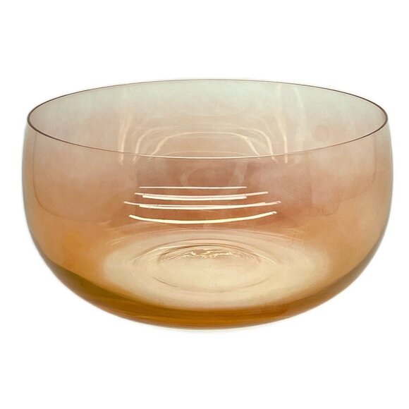 Bohemia Crystal Other - Large Vintage Handmade Serving Bowl Pink Glass Round Bohemia Crystal Czechia